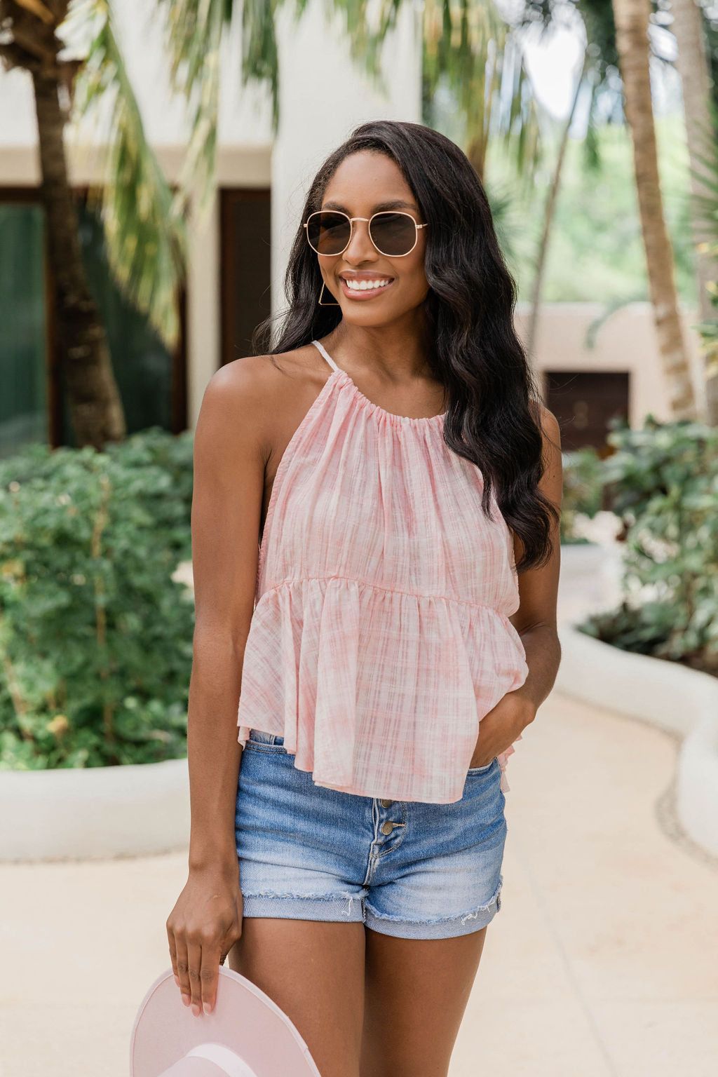 Explain Yourself Pink Tie Dye Peplum Tank FINAL SALE sold by Pink Lily product image thumbnail 4