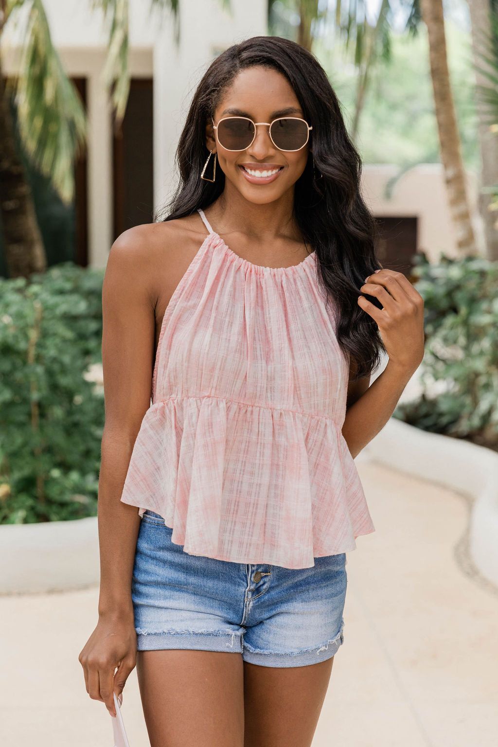 Explain Yourself Pink Tie Dye Peplum Tank FINAL SALE sold by Pink Lily product image thumbnail 3