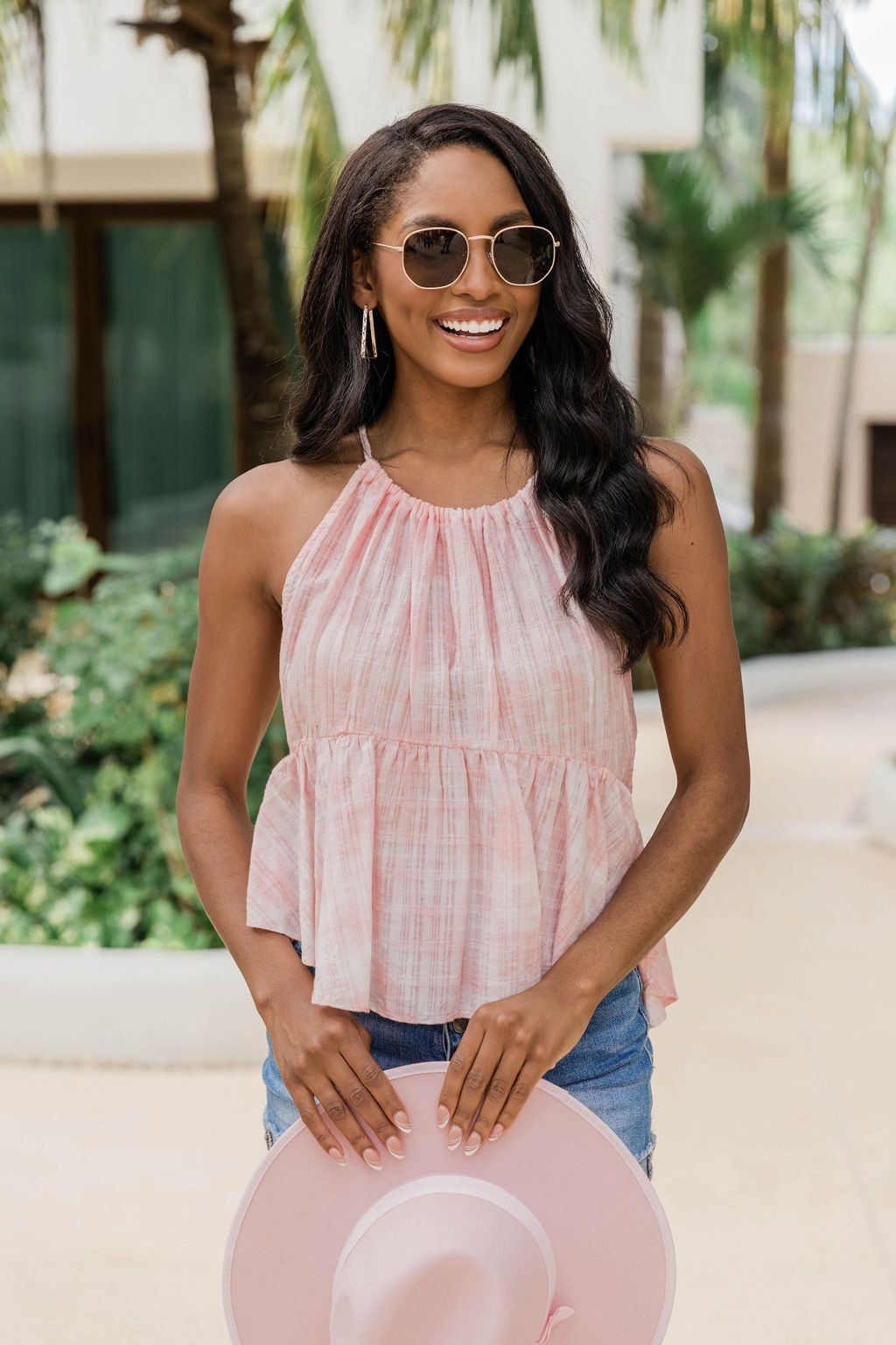 Explain Yourself Pink Tie Dye Peplum Tank FINAL SALE sold by Pink Lily