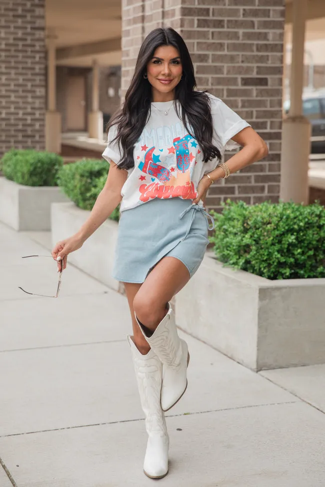 American Cowgirl White Oversized Graphic Tee sold by Pink Lily product image thumbnail 2