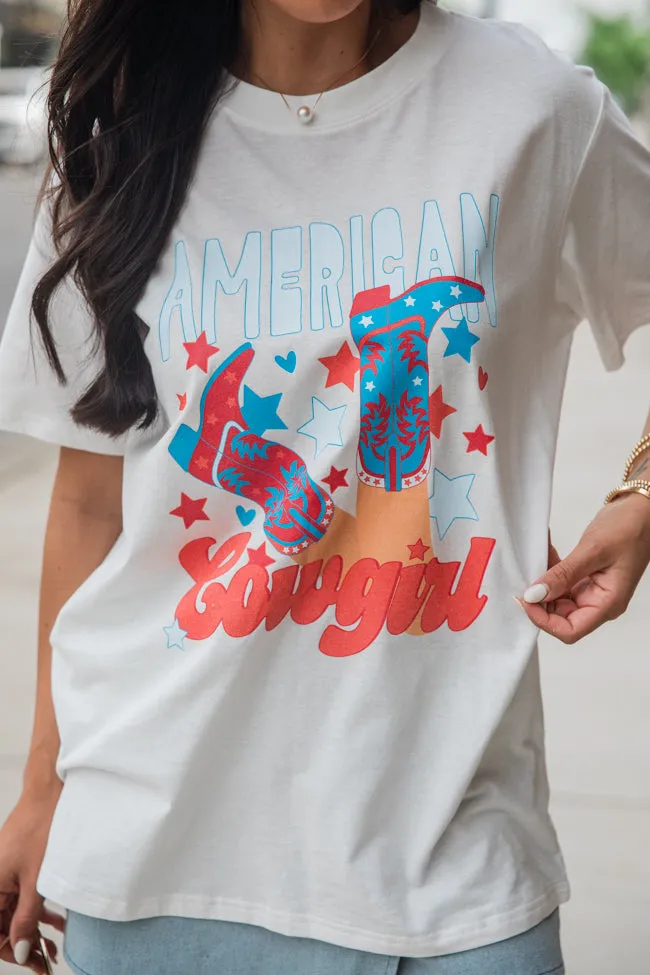 American Cowgirl White Oversized Graphic Tee sold by Pink Lily product image thumbnail 3