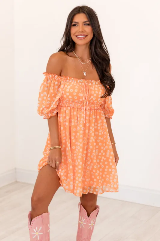Golden Hour Gulf Orange Floral Dress FINAL SALE sold by Pink Lily