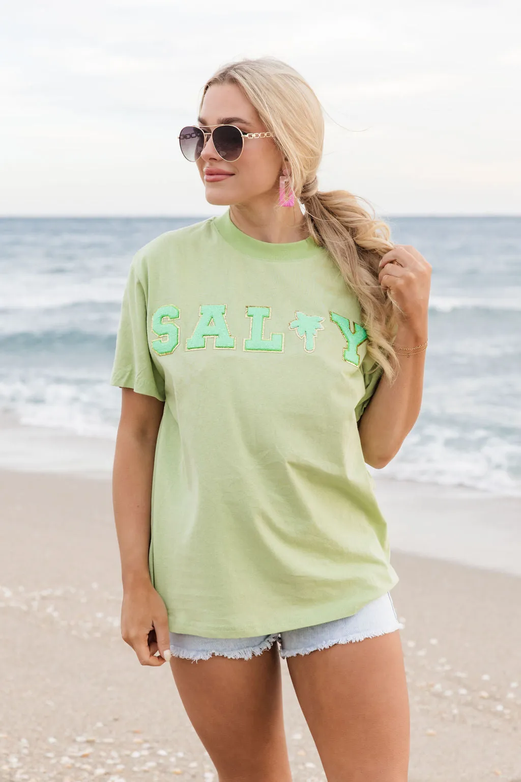 Salty Mint Oversized Graphic Tee FINAL SALE sold by Pink Lily product image thumbnail 4