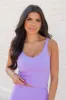 Miles Ahead Purple V-Neck Tank Bra Top sold by Pink Lily