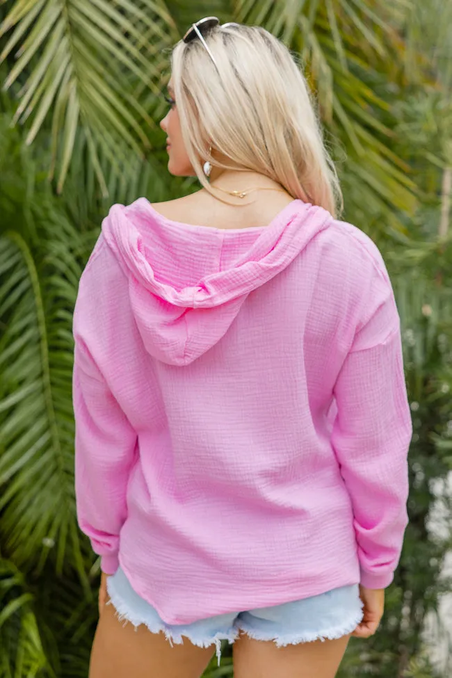 Stay With Me Pink Hooded Gauze Pullover FINAL SALE sold by Pink Lily product image thumbnail 4