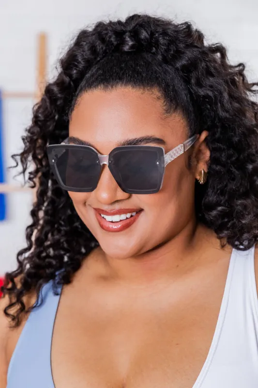 Turn Up The Sunshine Large Square Frame Clear Sunglasses FINAL SALE made by Pink Lily