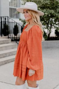Take Your Time Rust Mini Dress FINAL SALE sold by Pink Lily