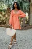 Ultimate Getaway Orange V-Neck Mini Dress FINAL SALE sold by Pink Lily