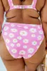 Captivating Sun Pink Daisy High Waisted Bikini Bottoms FINAL SALE sold by Pink Lily