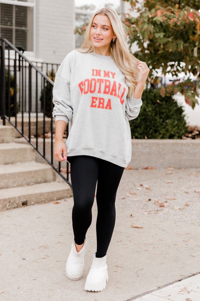 In My Football Era Red Grey Overszied Graphic Sweatshirt sold by Pink Lily product image thumbnail 2