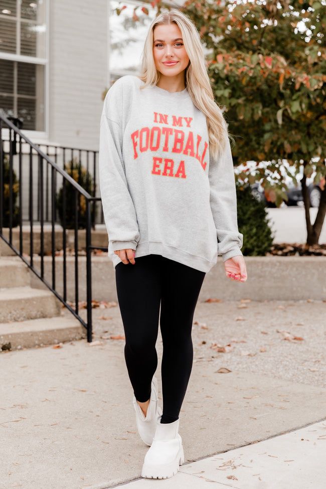 In My Football Era Red Grey Overszied Graphic Sweatshirt sold by Pink Lily product image thumbnail 6