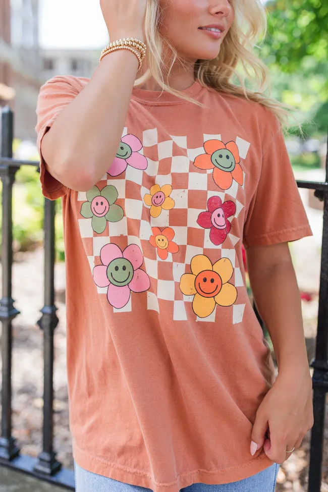 Daisy Checkered Fall Rust Comfort Color Graphic Tee sold by Pink Lily product image thumbnail 3