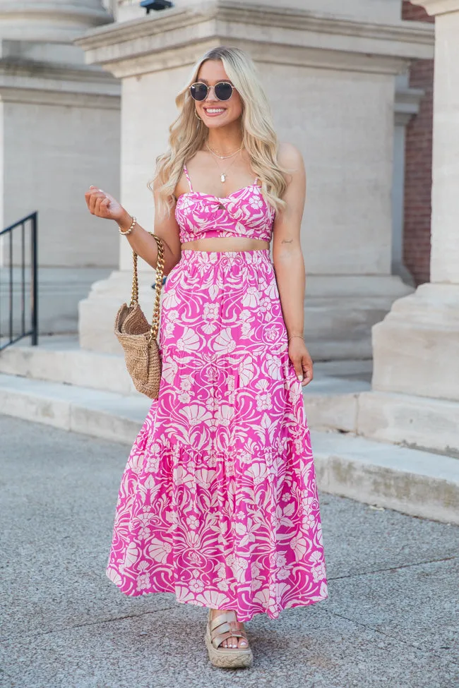 In This Moment Berry Printed Maxi Skirt FINAL SALE sold by Pink Lily product image thumbnail 2