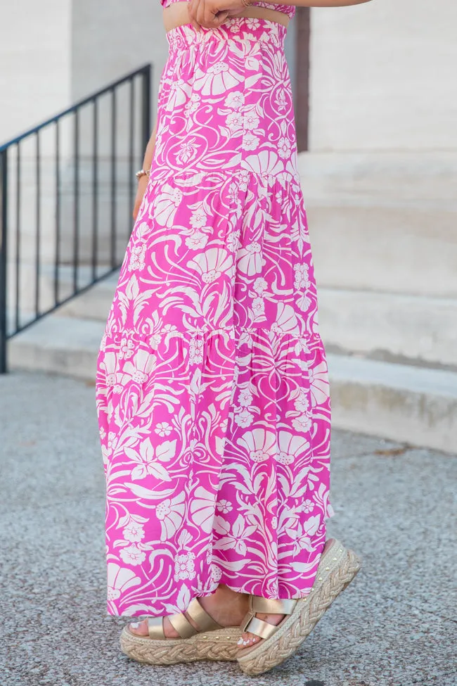 In This Moment Berry Printed Maxi Skirt FINAL SALE sold by Pink Lily product image thumbnail 3
