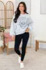 Ivy Dreams Grey Embroidered Oversized Pullover FINAL SALE sold by Pink Lily