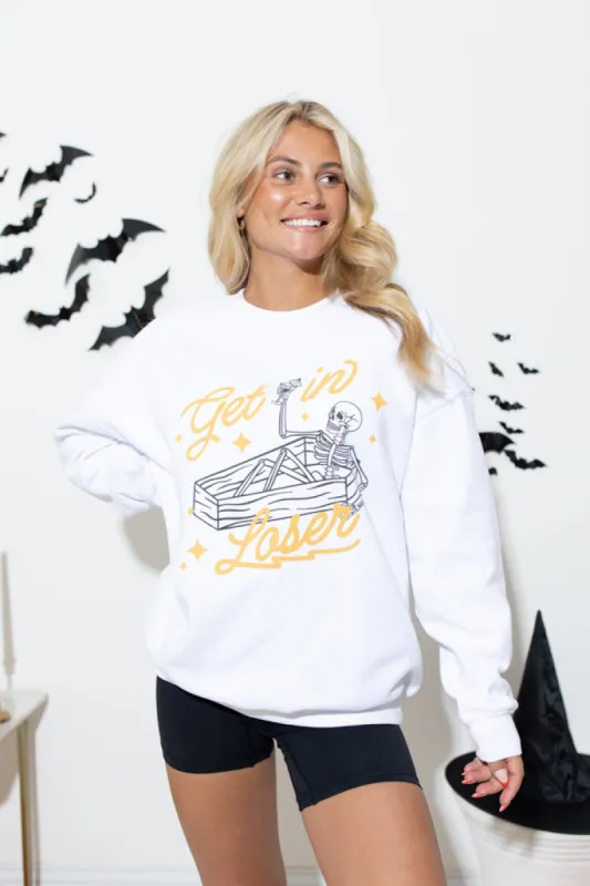 Get In Loser Off White Oversized Graphic Sweatshirt SALE sold by Pink Lily