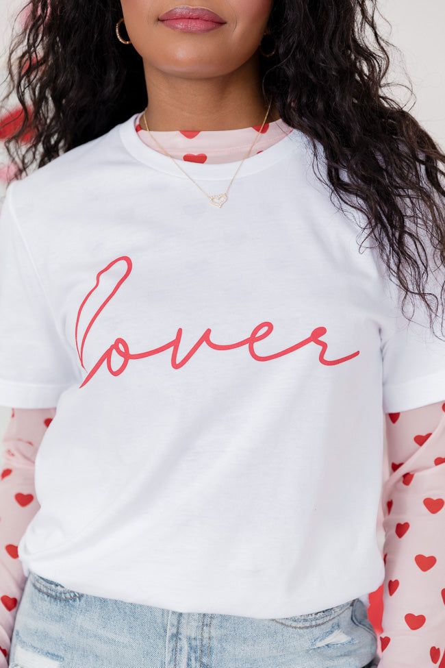 Lover Script White Bella Canvas Graphic Tee sold by Pink Lily product image thumbnail 3