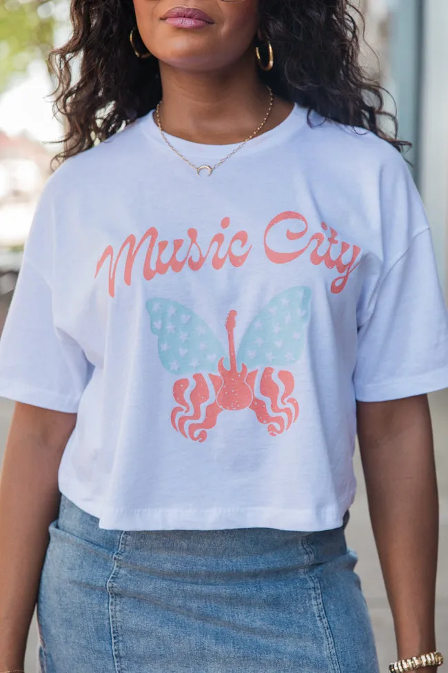 Music City Butterfly White Boxy Tee sold by Pink Lily product image thumbnail 3