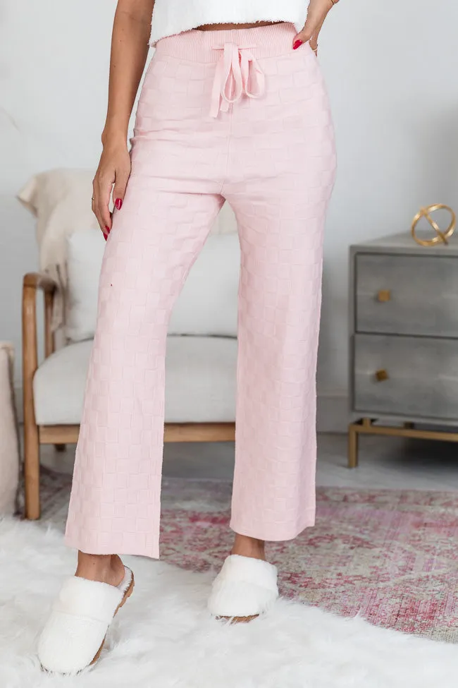 One Thing At A Time Pink Textured Checkered Lounge Pant FINAL SALE sold by Pink Lily