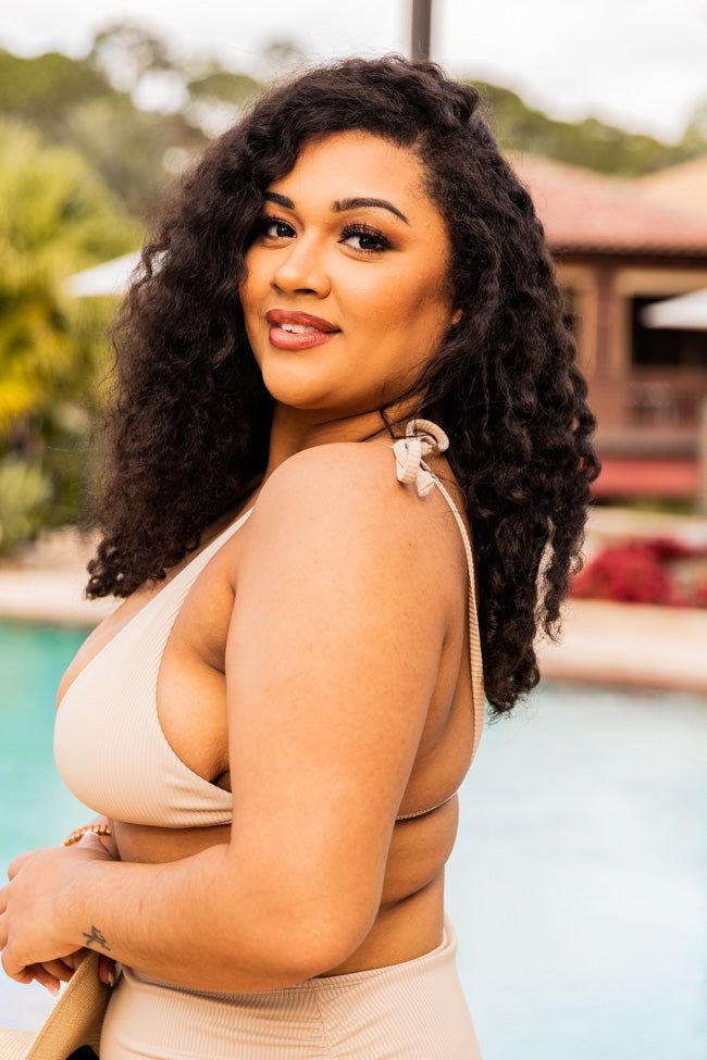 Sandy Wish Taupe Ribbed Bikini Top FINAL SALE sold by Pink Lily product image thumbnail 4