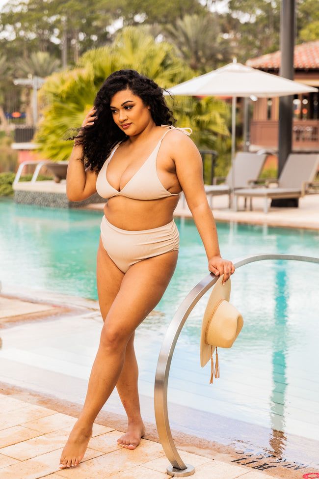 Sandy Wish Taupe Ribbed Bikini Top FINAL SALE sold by Pink Lily product image thumbnail 3