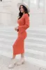 Believing In You Rust Scoop-Neck Long Bell Sleeve Midi Dress FINAL SALE sold by Pink Lily