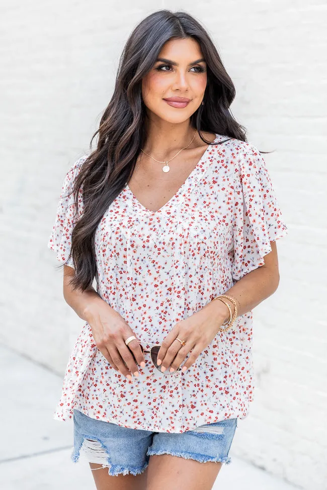 Forever In My Thoughts Ivory Floral Blouse FINAL SALE sold by Pink Lily