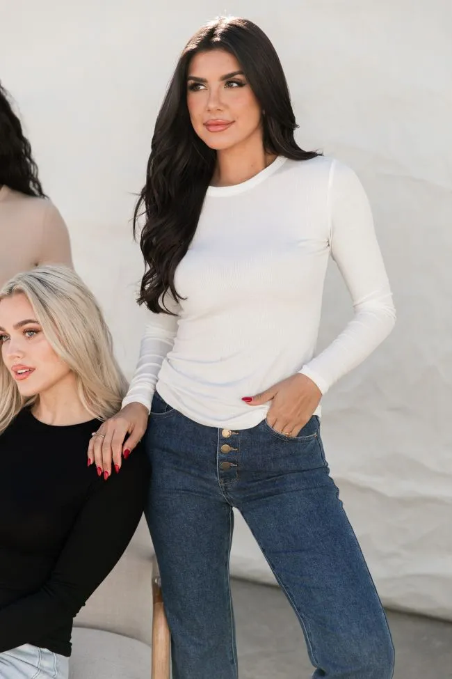 Make Your Choice Ivory Ribbed Long Sleeve Tee FINAL SALE sold by Pink Lily product image thumbnail 2