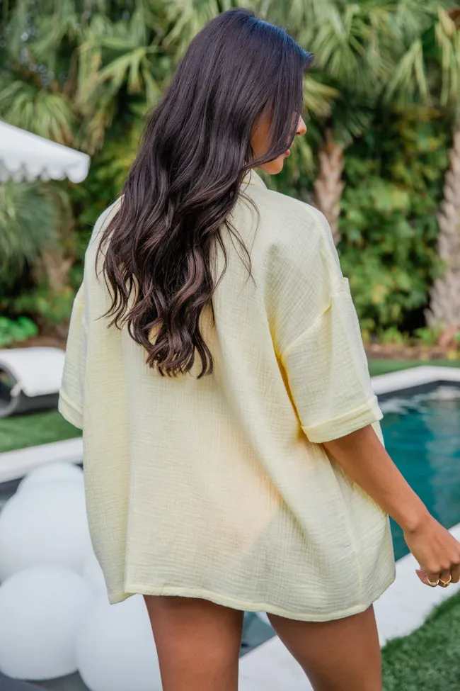 Let Me Adore You Short Sleeve Yellow Button Front Gauze Blouse FINAL SALE sold by Pink Lily product image thumbnail 4