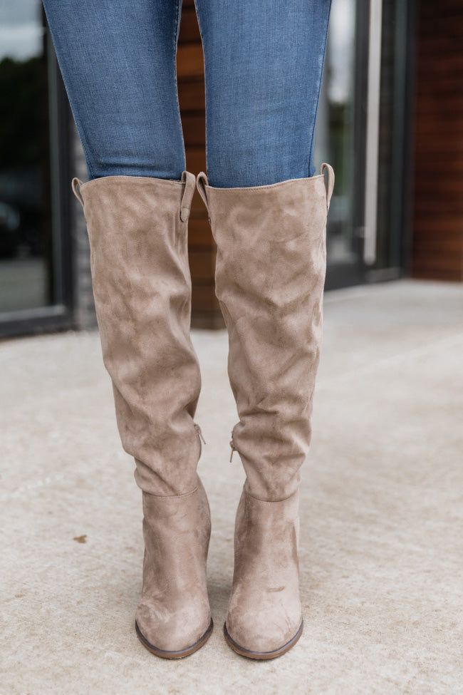 Hadley Beige Tall Suede Knee Boots sold by Pink Lily product image thumbnail 3