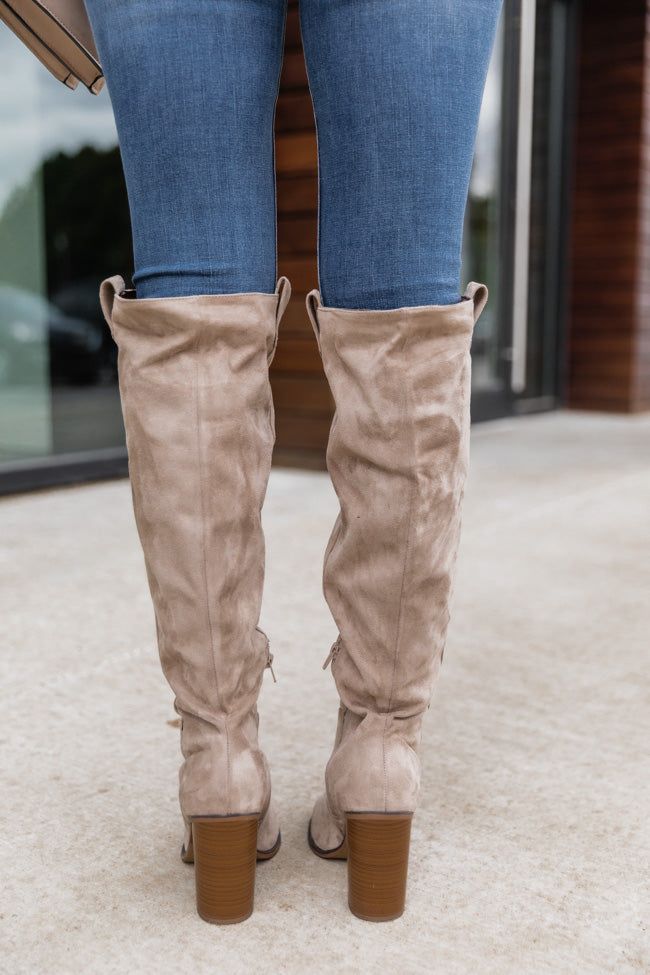 Hadley Beige Tall Suede Knee Boots sold by Pink Lily product image thumbnail 4