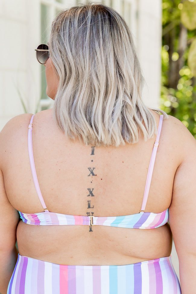 High Tides And Good Vibes Multi Stripe Bikini Top sold by Pink Lily product image thumbnail 8