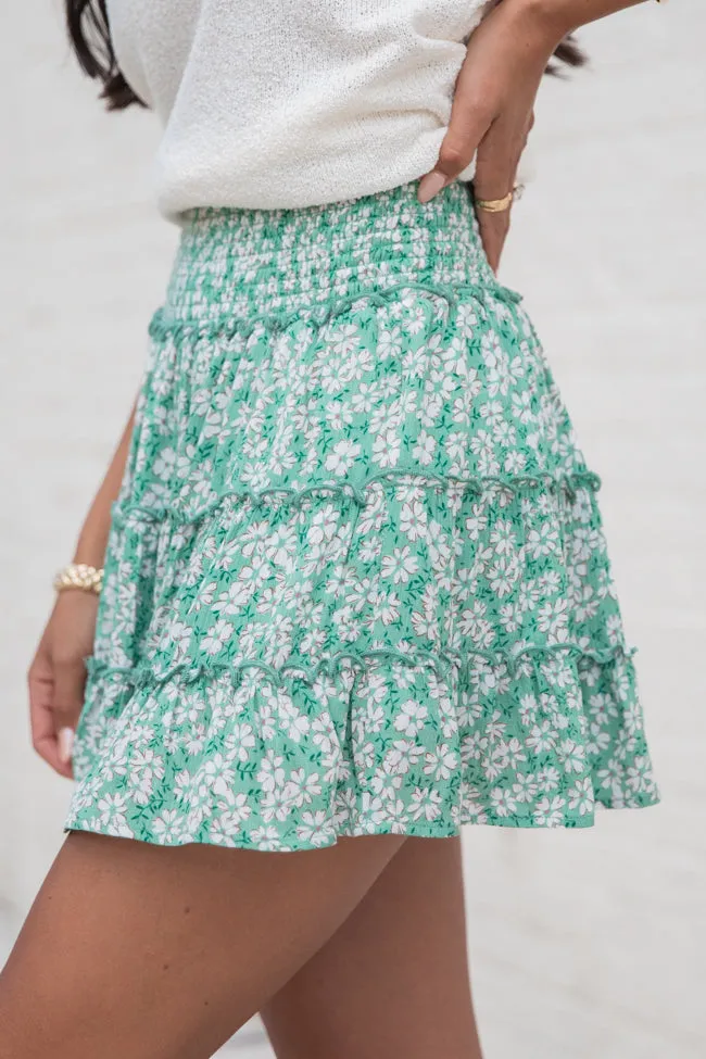 Through The Garden Sage Floral Mini Skort sold by Pink Lily product image thumbnail 4