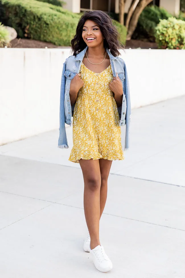 Sunset Daisy Yellow Floral Button Front Romper FINAL SALE sold by Pink Lily product image thumbnail 2