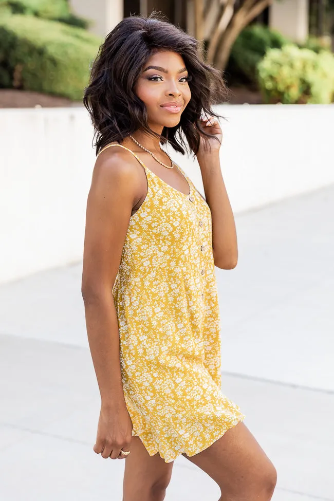 Sunset Daisy Yellow Floral Button Front Romper FINAL SALE sold by Pink Lily product image thumbnail 3