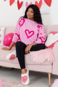 Love You Forever Pink Heart Sweater FINAL SALE sold by Pink Lily