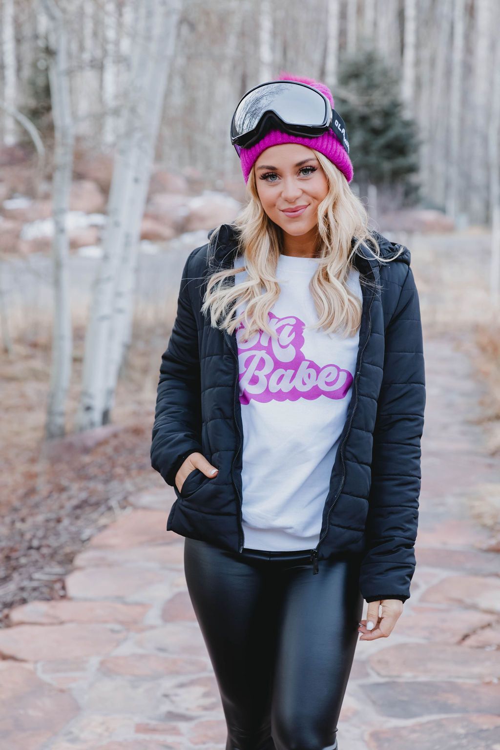 Ski Babe Retro White Graphic Sweatshirt sold by Pink Lily product image thumbnail 4