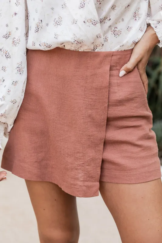 Got That Look Brown Cotton Mini Skort FINAL SALE sold by Pink Lily