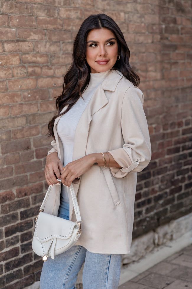 Forever Changing Cream Suede Jacket sold by Pink Lily product image thumbnail 3