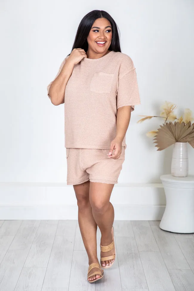 Working On It Taupe Waffle Knit Top FINAL SALE sold by Pink Lily product image thumbnail 5