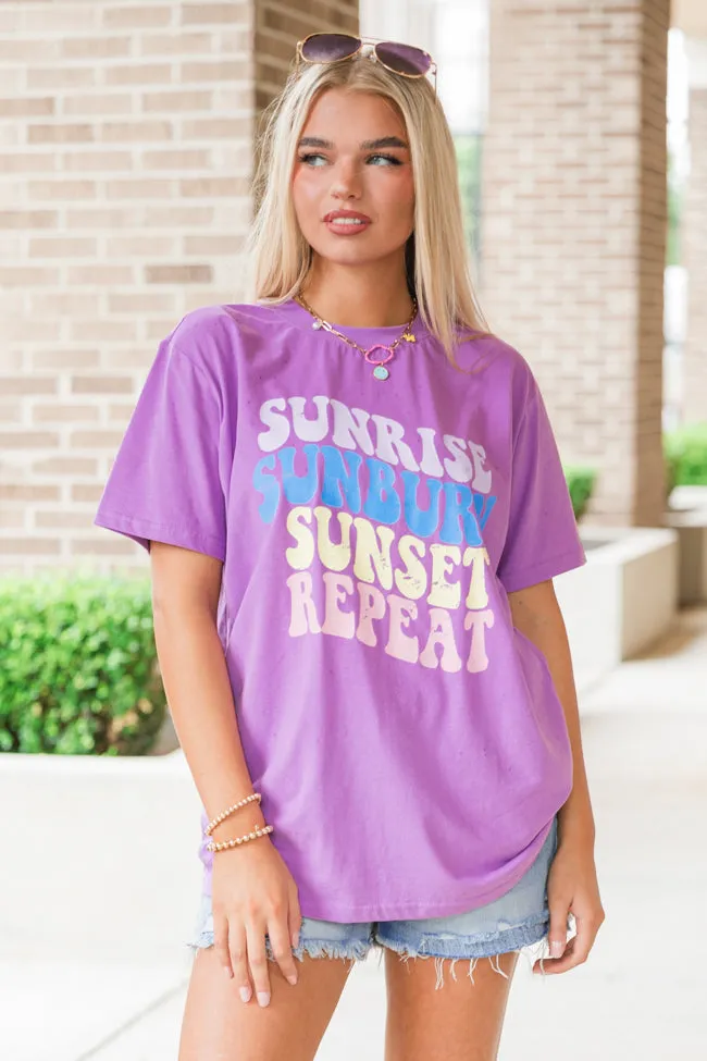Sunshine Sunrise Sunset Repeat Violet Graphic Tee FINAL SALE sold by Pink Lily product image thumbnail 3