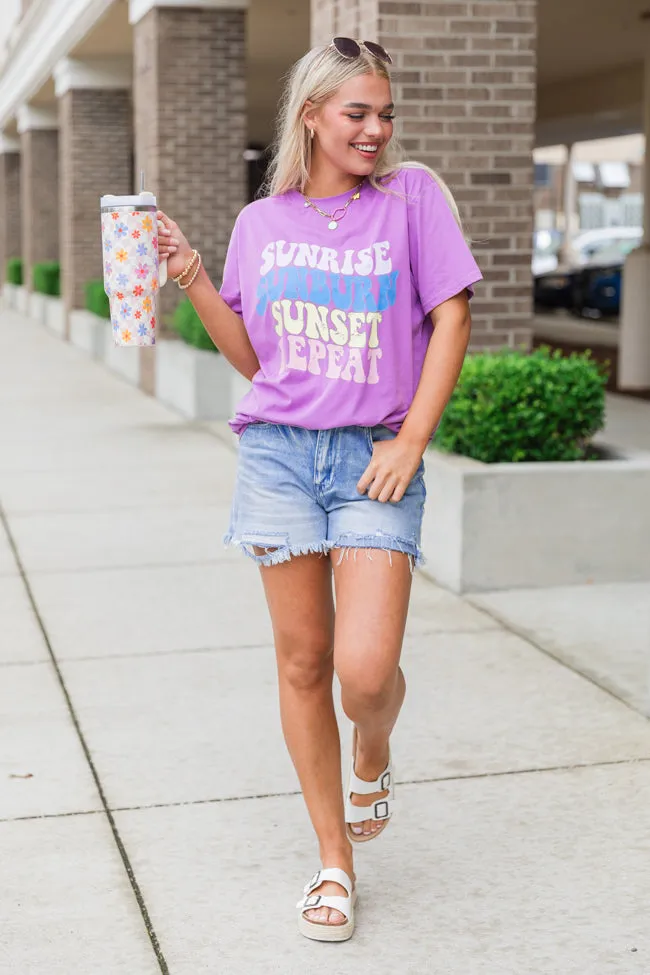 Sunshine Sunrise Sunset Repeat Violet Graphic Tee FINAL SALE sold by Pink Lily