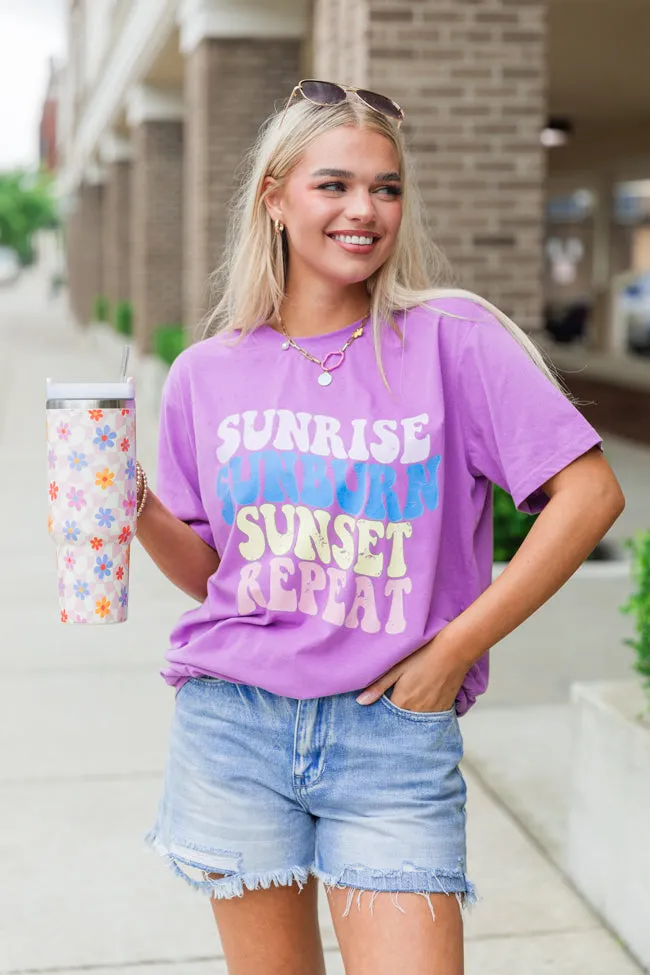 Sunshine Sunrise Sunset Repeat Violet Graphic Tee FINAL SALE sold by Pink Lily product image thumbnail 2