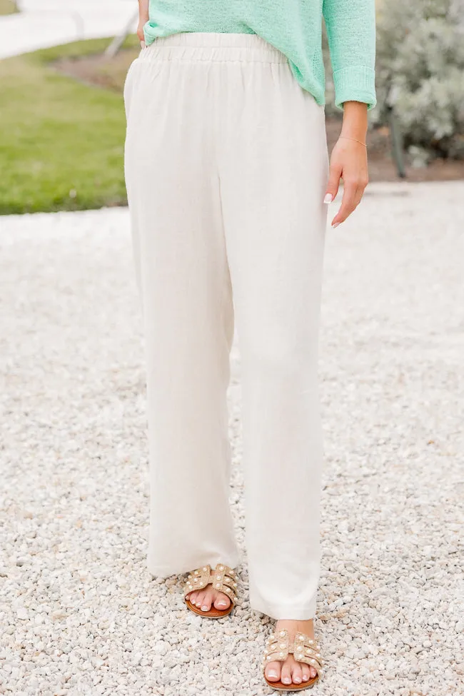 Happy You're Here Beige Linen Blend Beach Pants FINAL SALE sold by Pink Lily product image thumbnail 3