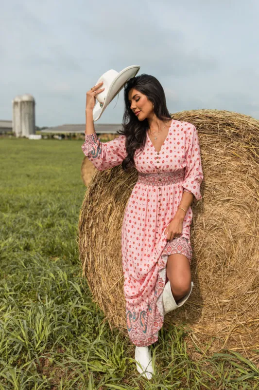 Like You Said Pink Multi Border Print Maxi Dress FINAL SALE sold by Pink Lily