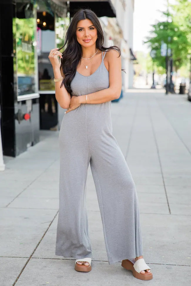 Let Me See You Grey Knit Jumpsuit FINAL SALE sold by Pink Lily