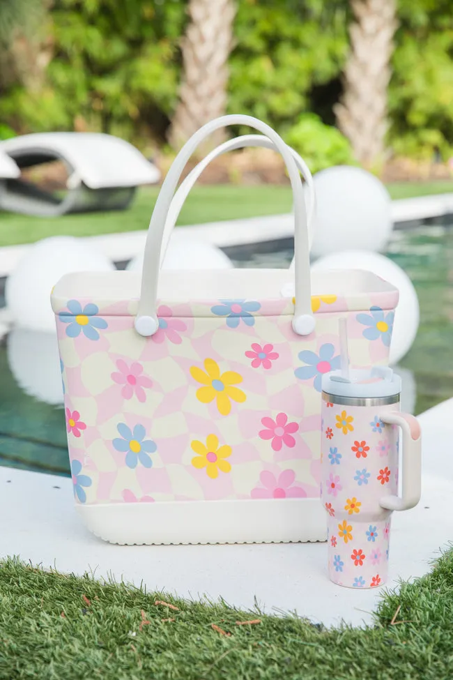 Summer Checkered Daisy Rubber Beach Tote Bag sold by Pink Lily product image thumbnail 2