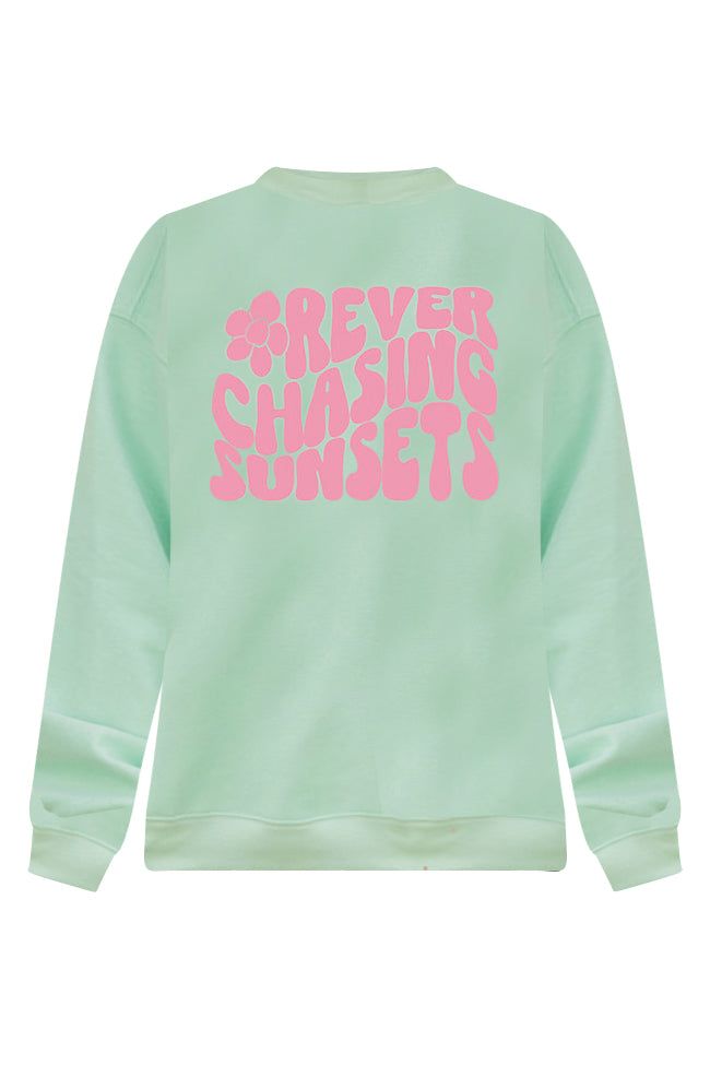 Forever Chasing Sunsets Oversized Lime Graphic Sweatshirt sold by Pink Lily product image thumbnail 3