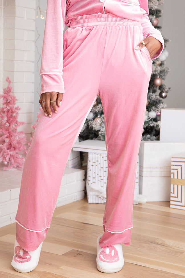 Asking Again Pink Velvet Lounge Pants FINAL SALE sold by Pink Lily
