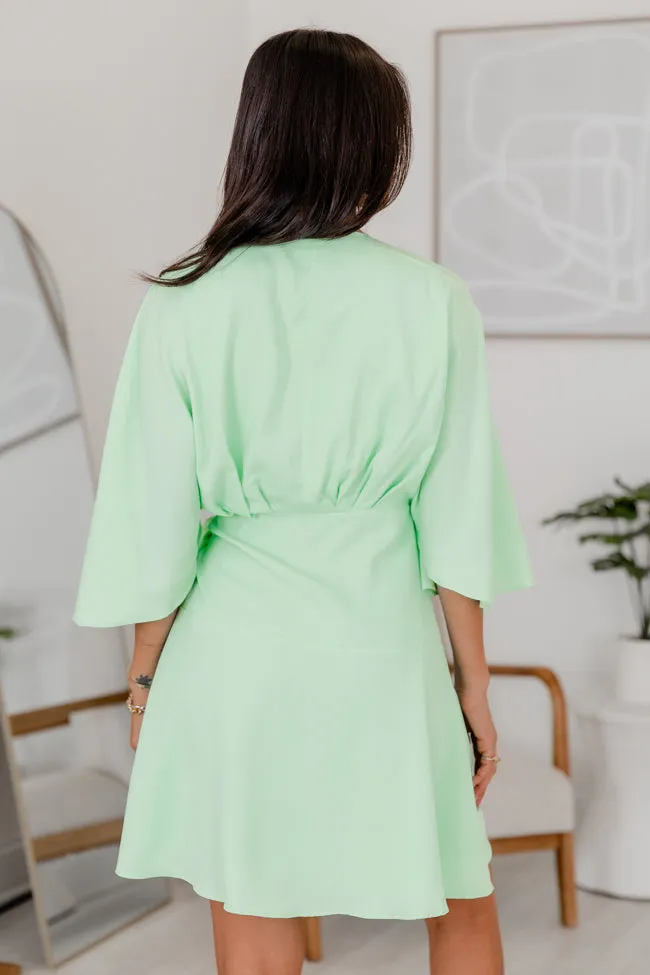 Back To You Lime Wrap Mini Dress FINAL SALE sold by Pink Lily product image thumbnail 4